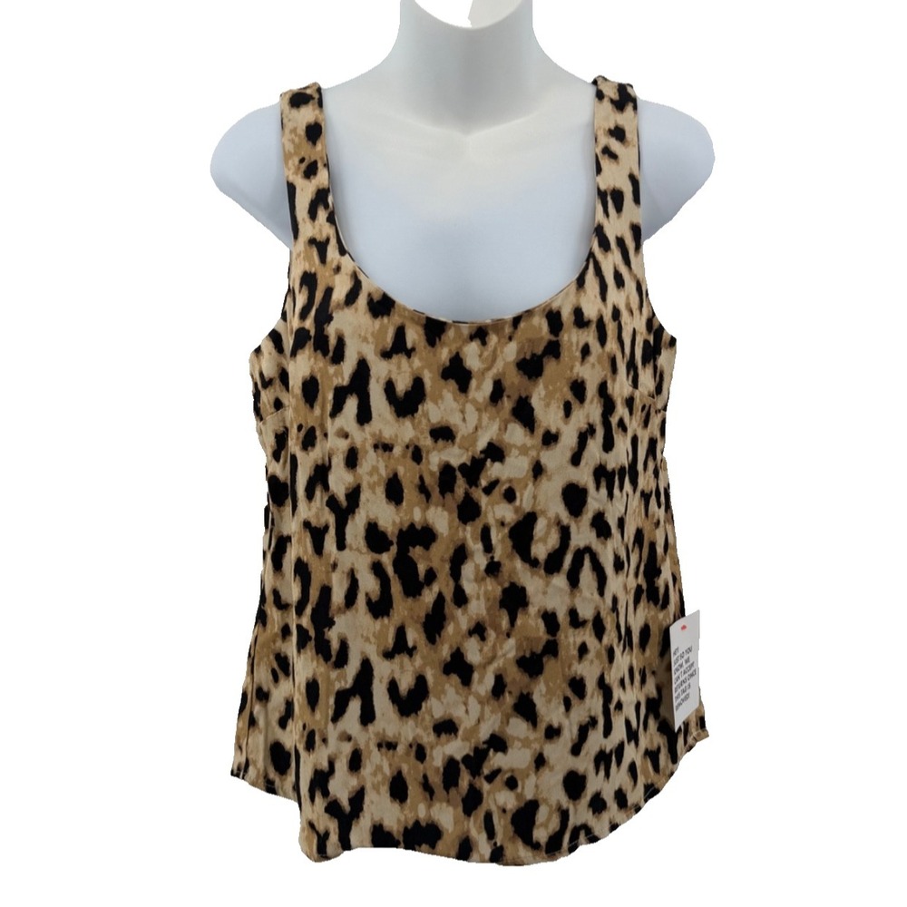 Topshop Womens Leopard Print Tank Top Animal Print Sleeveless‎ US 2 NWT